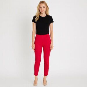 Eric Signature Red Slim Fit Side Zip Pants Sz 6 | Vented Hem | Faux Pockets | 28